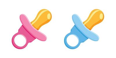 Baby pacifier icon in flat style. Nipple for newborn child illustration on isolated background. Soother sign business concept. vector