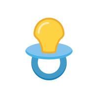 Baby pacifier icon in flat style. Nipple for newborn child illustration on isolated background. Soother sign business concept. vector