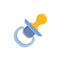 Baby pacifier icon in flat style. Nipple for newborn child illustration on isolated background. Soother sign business concept. vector