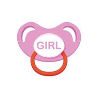 Baby pacifier icon in flat style. Nipple for newborn child illustration on isolated background. Soother sign business concept. vector