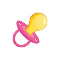 Baby pacifier icon in flat style. Nipple for newborn child illustration on isolated background. Soother sign business concept. vector