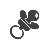 Baby pacifier icon in flat style. Nipple for newborn child illustration on isolated background. Soother sign business concept. vector