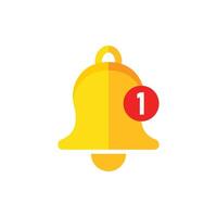 Notification bell icon in flat style. Incoming inbox message illustration on isolated background. Ringing bell sign business concept. vector