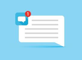 New message icon in flat style. Incoming inbox email illustration on isolated background. Bubble notification sign business concept. vector