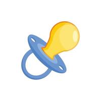 Baby pacifier icon in flat style. Nipple for newborn child illustration on isolated background. Soother sign business concept. vector