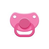 Baby pacifier icon in flat style. Nipple for newborn child illustration on isolated background. Soother sign business concept. vector