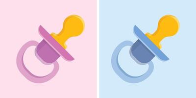 Baby pacifier icon in flat style. Nipple for newborn child illustration on isolated background. Soother sign business concept. vector