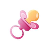 Baby pacifier icon in flat style. Nipple for newborn child illustration on isolated background. Soother sign business concept. vector
