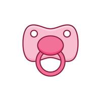 Baby pacifier icon in flat style. Nipple for newborn child illustration on isolated background. Soother sign business concept. vector