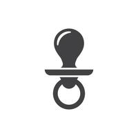 Baby pacifier icon in flat style. Nipple for newborn child illustration on isolated background. Soother sign business concept. vector