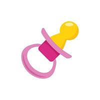 Baby pacifier icon in flat style. Nipple for newborn child illustration on isolated background. Soother sign business concept. vector
