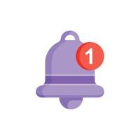 Notification bell icon in flat style. Incoming inbox message illustration on isolated background. Ringing bell sign business concept. vector