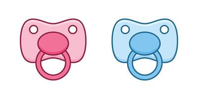 Baby pacifier icon in flat style. Nipple for newborn child illustration on isolated background. Soother sign business concept. vector