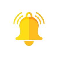 Notification bell icon in flat style. Incoming inbox message illustration on isolated background. Ringing bell sign business concept. vector