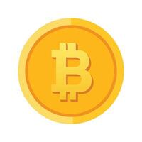 Bitcoin gold coin. Bitcoin cryptocurrency symbol isolated on white background. vector