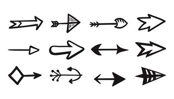 Isolated arrows, hand drawn on a white background vector