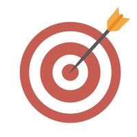 A target with an arrow icon. A design template for winning a competition, achieving a goal, winning and doing business. The concept of the target market, audience, group, consumer. illustration vector