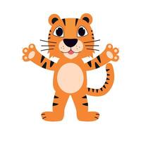 cute tiger cub isolated on a white background vector