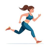 Global running Day in June, banner design. The first Wednesday of June. Running woman. White background. vector
