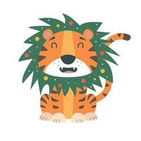 Funny tiger. graphics. Tiger is the symbol of the year vector