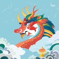 Chinese dragon, illustration. Chinese new year and all festivals vector