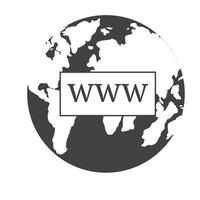 Www icon, Internet sign icon. World wide web black symbol vector