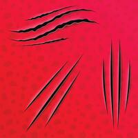 Scratch Animals Claw with red Background. vector