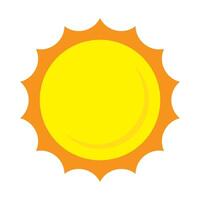 Sun icon in flat style, simple yellow sun. vector