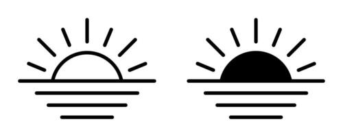 Sunset icon, sunrise icon. Sun, rise symbol. Morning icon. vector
