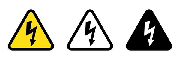 High voltage sign with lightning and High voltage icon. Alert, hazard and danger, caution electrical icon vector