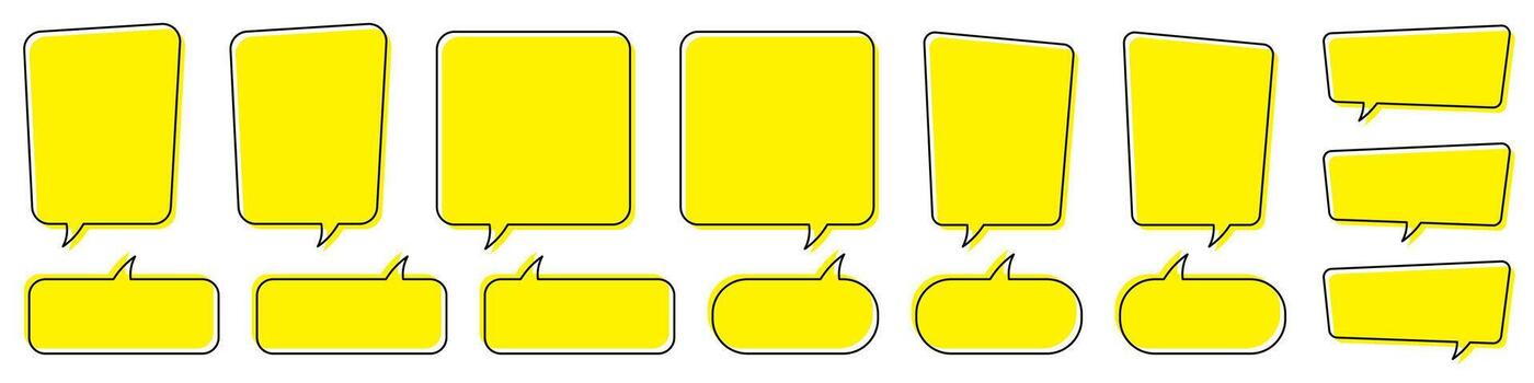 Chat bubble in yellow, quote background, Speech bubble, message box set. vector
