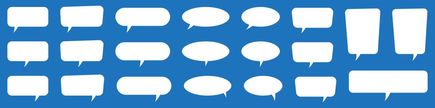 Set of speech bubbles. Speak bubble text, cartoon chatting box, message box. Blank empty speech bubbles. vector