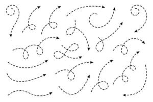 Curved dotted arrow. Zigzag arrow stripes design with dotted lines. vector