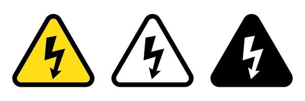 High voltage sign with lightning and High voltage icon. Alert, hazard and danger, caution electrical icon vector