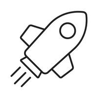 Rocket icon. Simple outline rocket sign. Rocket launched icon. vector