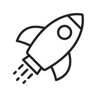 Rocket icon. Simple outline rocket sign. Rocket launched icon. vector