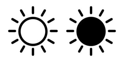 Sun icon, sun symbol isolated on white. vector