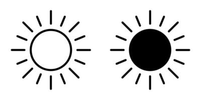 Sun icon, sun symbol isolated on white. vector