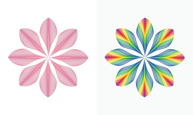 Abstract Flower Shape Modern Graphic Design