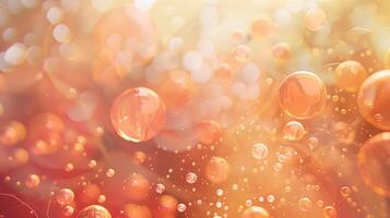 Apricot Dream Abstract with Luminescent Orbs photo