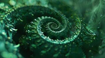 Cascading Emerald Spirals in 3D photo