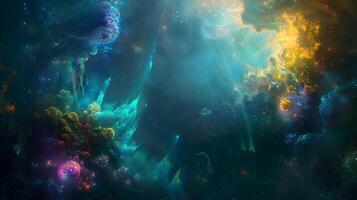 Cosmic Reef A Celestial Wonderland of Glowing Nebulae photo