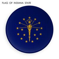 american state of INDIANA flag icon in modern neomorphism style. Button for mobile application or web. on white background vector
