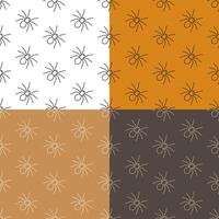 set of seamless patterns with terrible spiders icon. Ornament for decoration and printing on fabric. Design element. vector