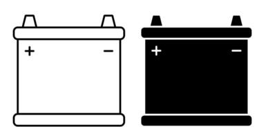 Linear icon. Car battery. Maintaining battery power. Maintenance in car repair shop. Simple black and white isolated on white background vector