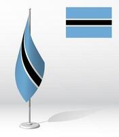 flag of BOTSWANA on flagpole for registration of solemn event, meeting foreign guests. National independence day of BOTSWANA. Realistic 3D on white vector