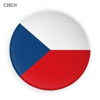 CZECH flag icon in modern neomorphism style. Button for mobile application or web. on white background vector