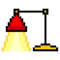 Desk lamp in pixel art design vector