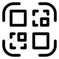 qr code line icon isolated on white background vector