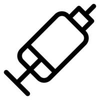 syringe line icon isolated on white background vector